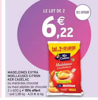 Intermarché Hyper Madeleines extra moelleuses citron ker cadelac offre