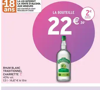 Rhum blanc traditionnel charrette