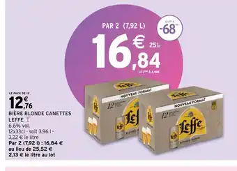 Intermarché Hyper Biere blonde canettes leffe offre