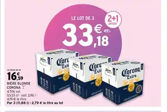 Intermarché Hyper Biere blonde corona offre