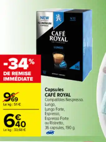 Carrefour Capsules Café Royal offre