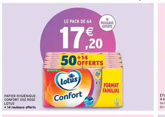 Intermarché Hyper Papier hygienique confort x50 rose lotus offre