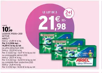 Intermarché Hyper Lessive pods +20D active ariel offre