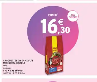 Intermarché Hyper Croquettes chien adulte medium maxi boeuf one offre