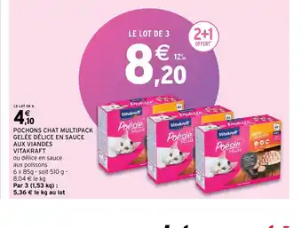 Pochons chat multipack gelee delice en sauce aux viandes vitakraft