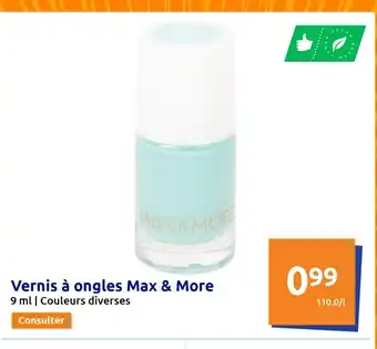 Action Vernis a ongles max & more offre