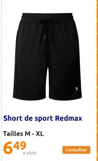 Action Short de sport redmax offre