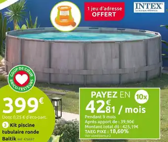 Intex kit piscine tubulaire ronde baltik