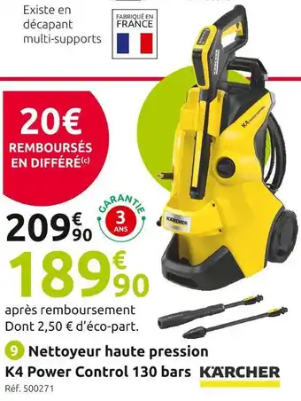 Mr Bricolage Kärcher nettoyeur haute pression k4 power control offre