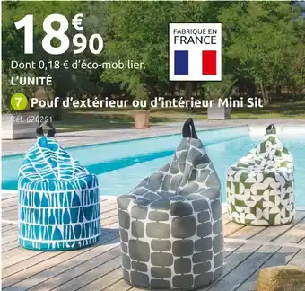 Mr Bricolage Pouf d’extérieur ou d’intérieur mini sit offre