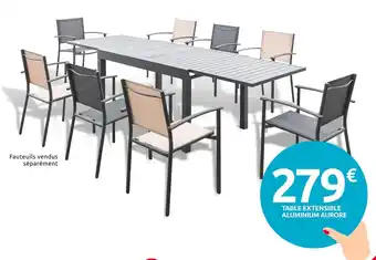 Mr Bricolage Table extensible aluminium aurore offre
