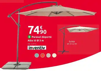 Mr Bricolage Inventiv parasol déporté alto iii ø 3 m offre
