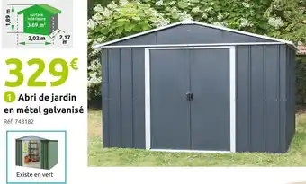 Abri de jardin en métal galvanisé