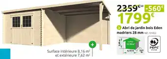 Abri de jardin bois eden