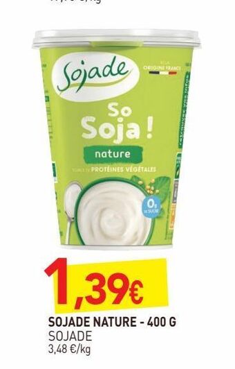 naturéO Sojade nature 400g offre