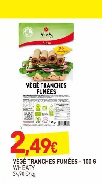 naturéO Vege tranches fumees 100g offre