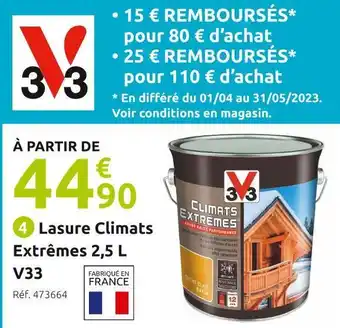 Mr Bricolage V33 lasure climats extrêmes 2,5 l offre