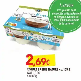 naturéO Yaourt brebis nature 4x105g offre