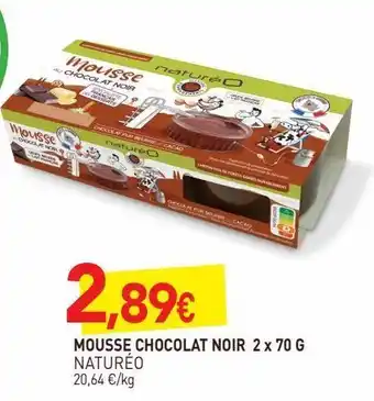 naturéO Mousse chocolat noir 2x70g offre
