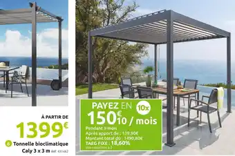 Mr Bricolage Tonnelle bioclimatique caly offre