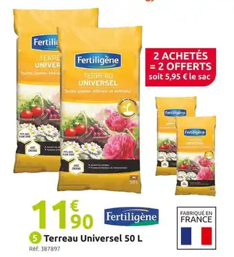 Mr Bricolage Fertiligène terreau universel 50 l offre