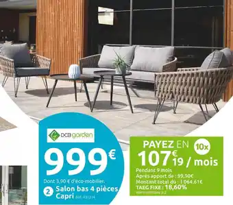 Mr Bricolage Dcb garden salon bas 4 pièces capri offre