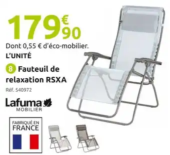 Mr Bricolage Lafuma fauteuil de relaxation rsxa offre