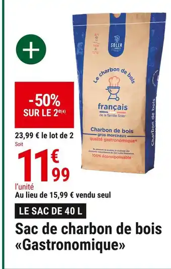 Gamm vert Sac de charbon de bois gastronomique offre