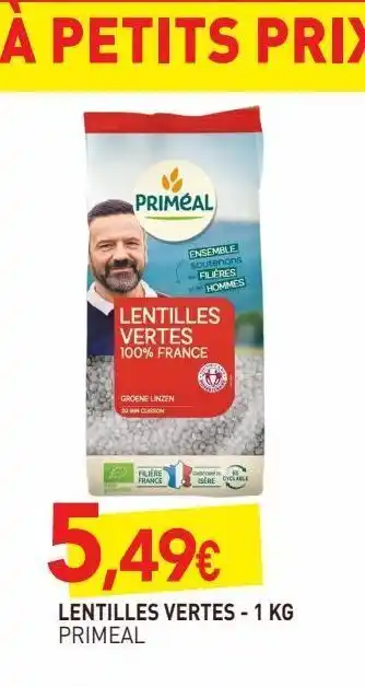 naturéO Lentilles vertes 1kg offre