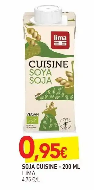 naturéO Soja cuisine 200ml offre