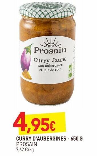 naturéO Curry d`aubergines 650g offre