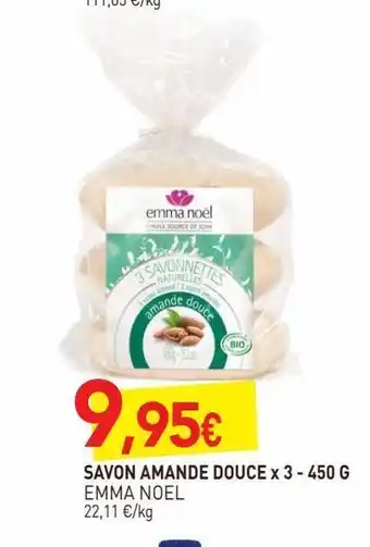 naturéO Savon amande douce x3 450g offre