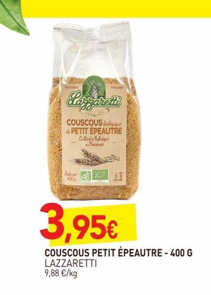 naturéO Couscous petit epeautre 400g offre