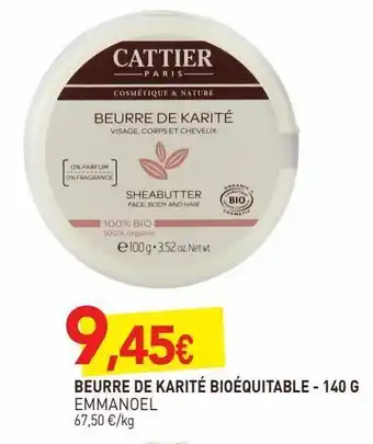 naturéO Beurre de karite bioequitale 140g offre