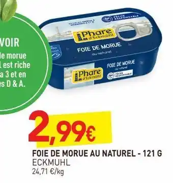 naturéO Foie de morue au naturel 121g offre
