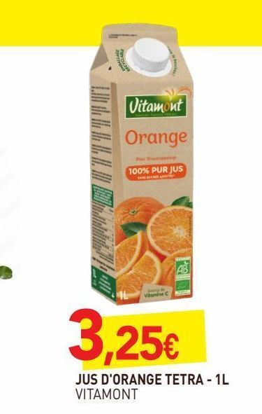naturéO Jus d`orange tetra 1l offre