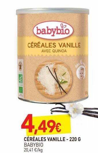 naturéO Céréales vanille 220g offre