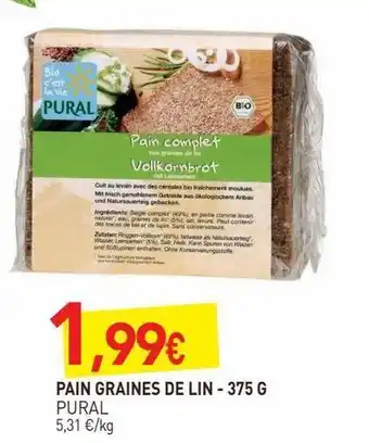 naturéO Pain graines de lin 375g offre