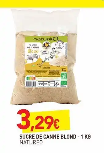 naturéO Sucre de canne blond 1kg offre