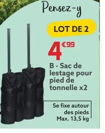 Gifi Sac de lestage pour pied de tonnelle x2 offre