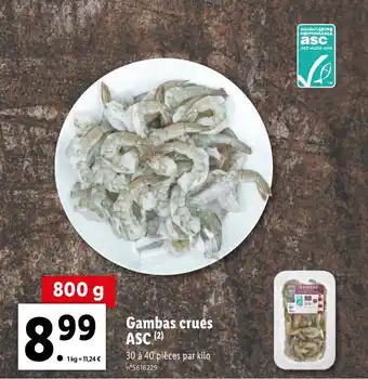 Lidl Gambas crues ASC offre