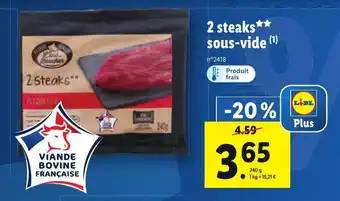 Lidl 2 steaks sous-vide offre