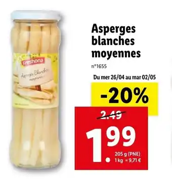Lidl Asperges blanches moyennes offre