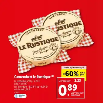 Lidl Camembert le rustique offre