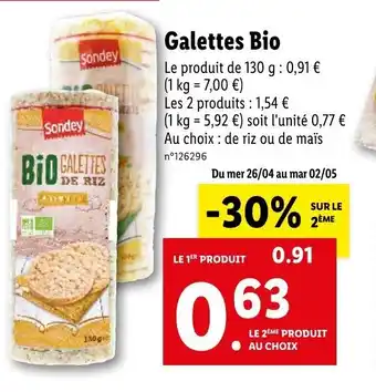 Lidl Galettes bio offre