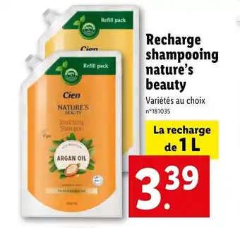 Lidl Recharge shampooing nature's beauty offre