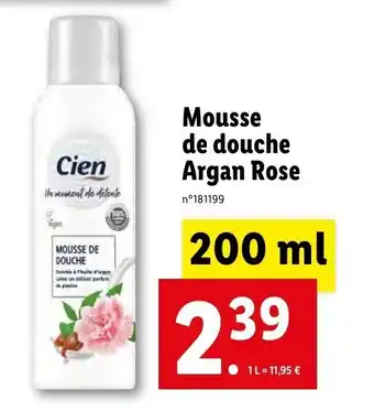 Lidl Mousse de douche argan rose offre