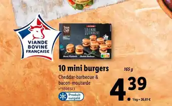 10 mini burgers