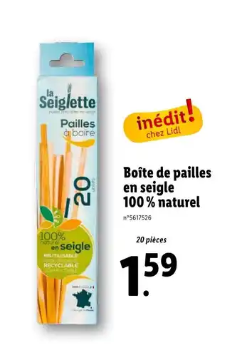 BoĂźte de pailles en seigle 100% naturel