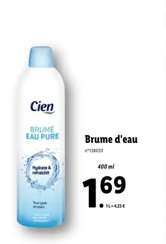 Lidl Brume d'eau offre